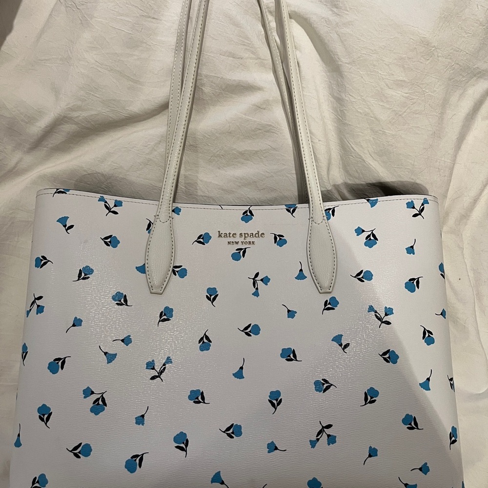 Kate Spade White and Blue Floral Tote